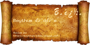 Beythum Ádám névjegykártya